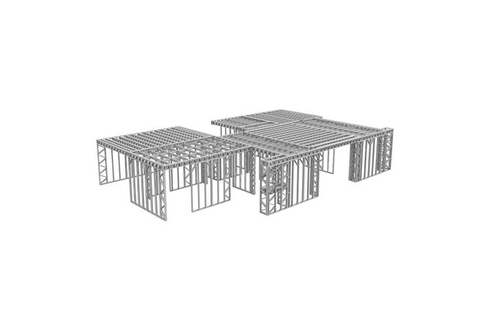 Render casa in canapa e acciaio